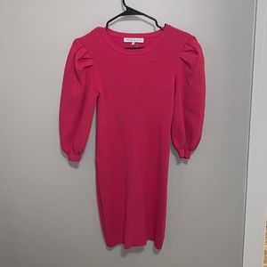 Pink “Puffy” Sleeve Fitted Dress by Endless Rose
